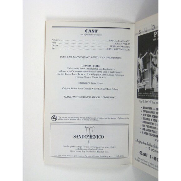 Four Playbill 2000 Manhattan Theatre Club February 2002 Christopher Shinn Nobbs - Picture 4 of 6